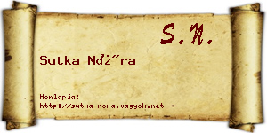 Sutka Nóra névjegykártya